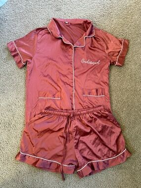 Bridesmaid Short Pajama Set - Terra-cotta